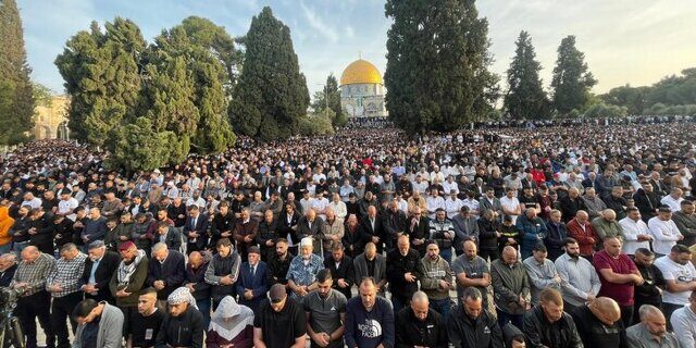 اقامه نماز عید فطر در مسجدالاقصی