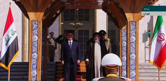 نخست وزیر عراق مورد استقبال رسمی آیت‌الله رئیسی قرار گرفت
