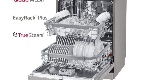 شستشوی سریع و بهداشتی ظروف با فناوری‌­های نوآورانه ماشین ظرفشویی QuadWash ال‌جی