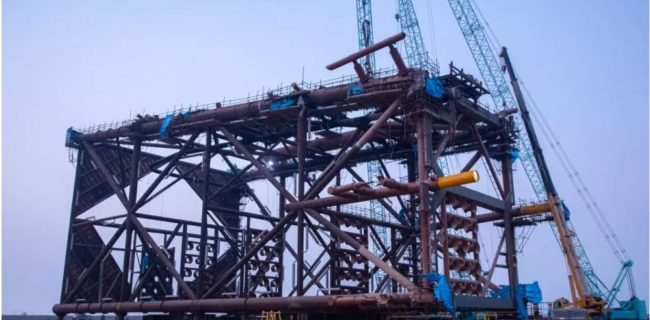 جکت ۱۱A در مسیر نصب؛ گام بزرگ متخصصان ایرانی در توسعه فاز ۱۱ پارس جنوبی